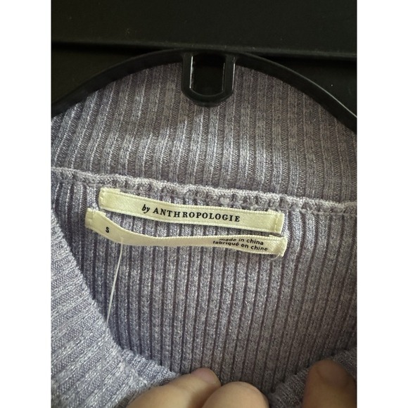 NWT Anthropologie Mock-Neck Lace-Up Open Back Sweater Black Small Light Purple - Picture 8 of 10